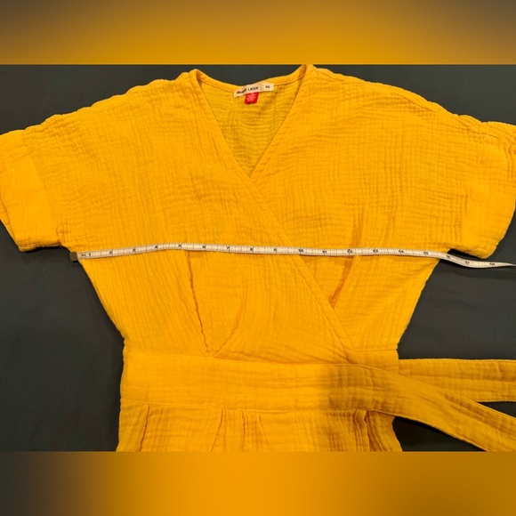 Marine Layer Yellow Cotton Wrap Dress Size XS - Picture 11 of 13
